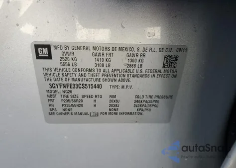 2012 Cadillac Srx Premium Collection z USA, uszkodzony, nr VIN 3GYFNFE33CS515440